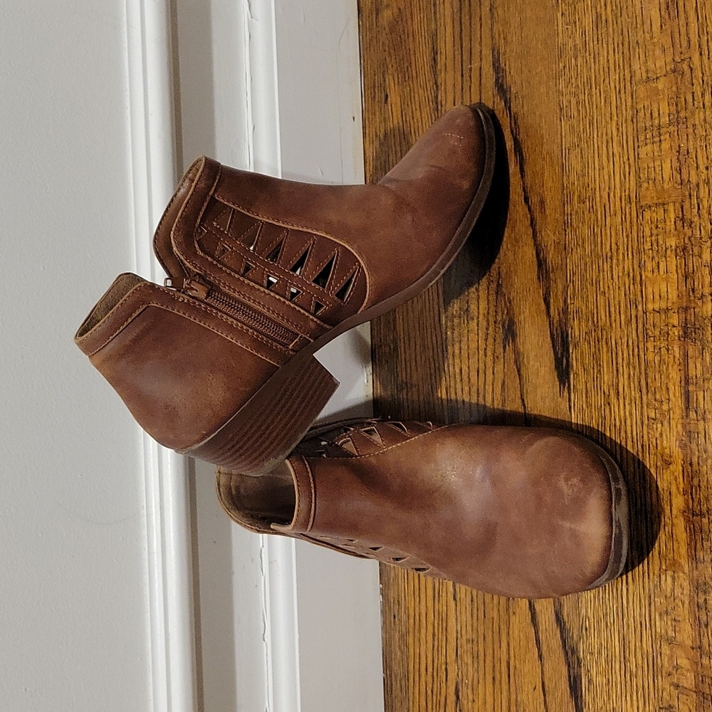 Brown "leather" booties